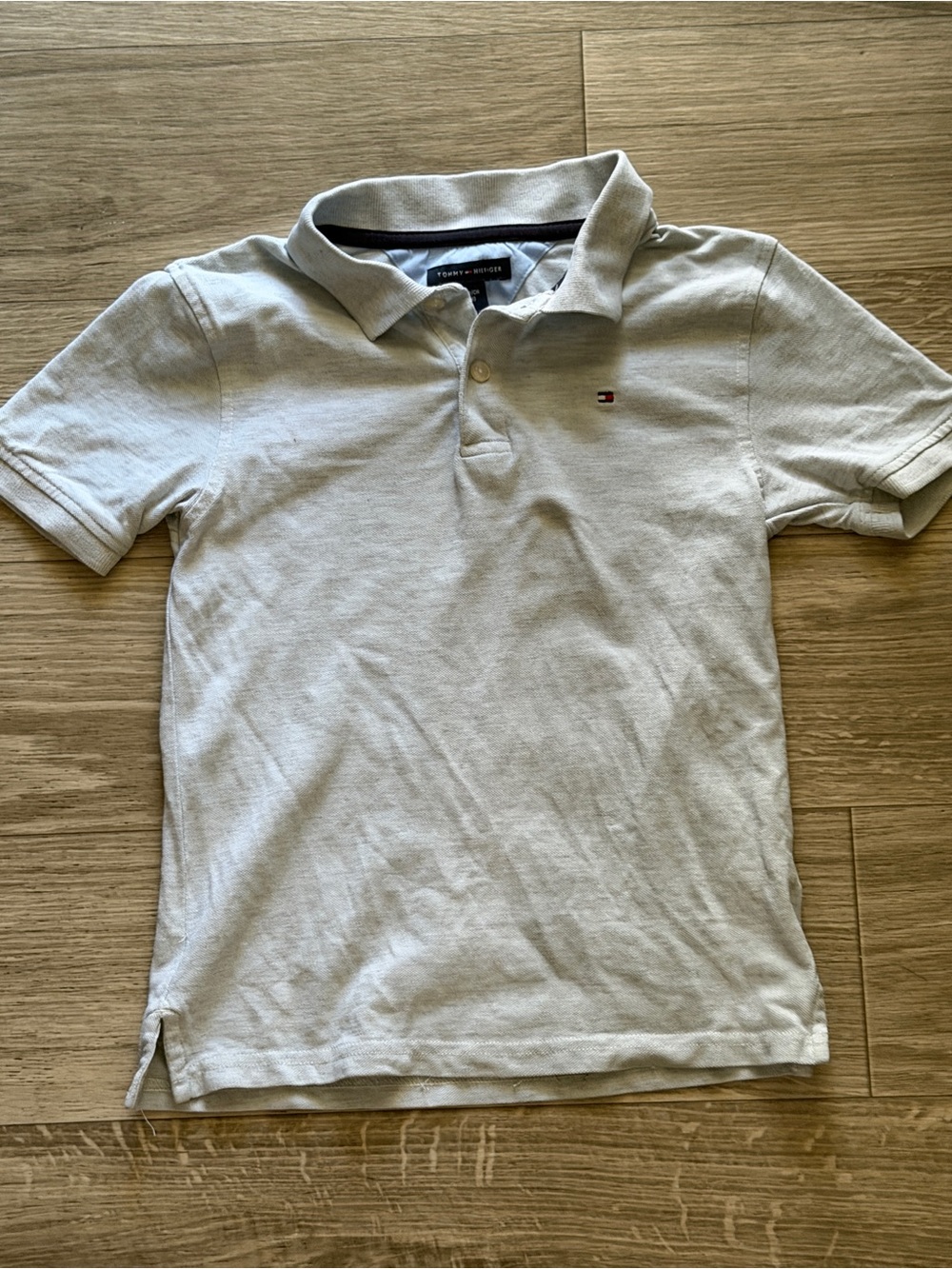 Tommy Hilfiger Light Gray Boys' Polo with Flag Logo